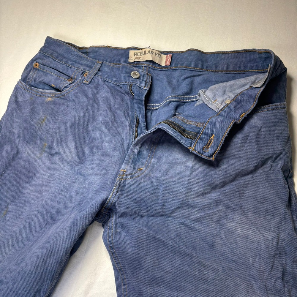VTG Levi's 505 Jeans Mens 36x30 Fits 34x30 Regular Blue Faded Straight Leg Denim
